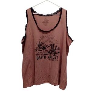 Torrid Pink And Black Lace Death Valley CA Graphic Sleeveless Top